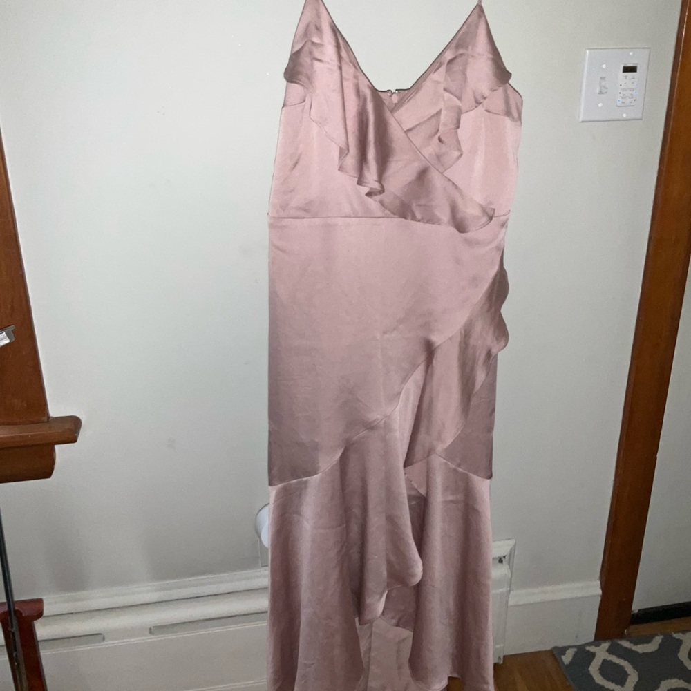 Express Mauve Asymmetrical Ruffle Dress